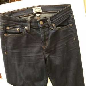J.CREW toothpick skinny jeans, dark wash